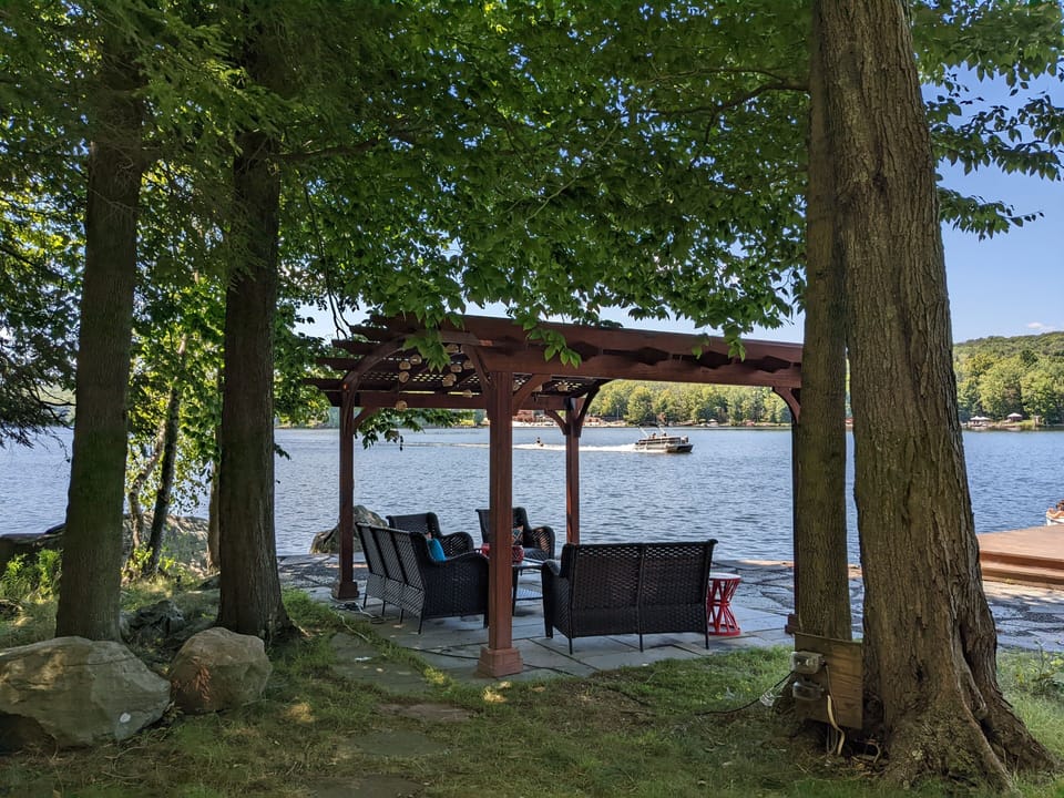Pergola Steps Away from the Lake