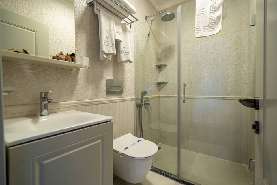Standard Twin Room | Bathroom | Hair dryer, slippers, towels, soap