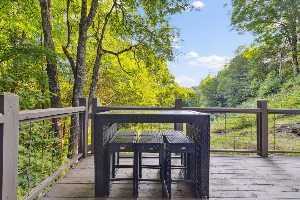 Outdoor dining set on the back porch