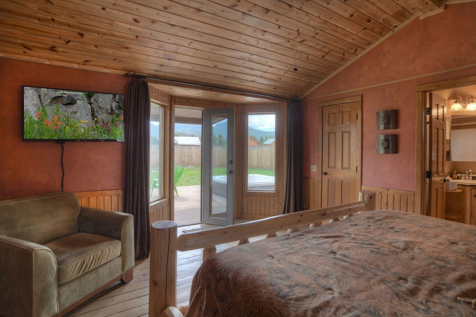 Master with access to back deck.