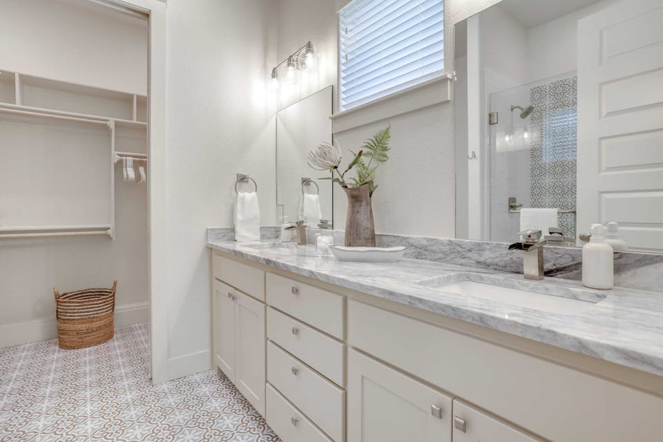 First floor full bathroom attached to king bedroom