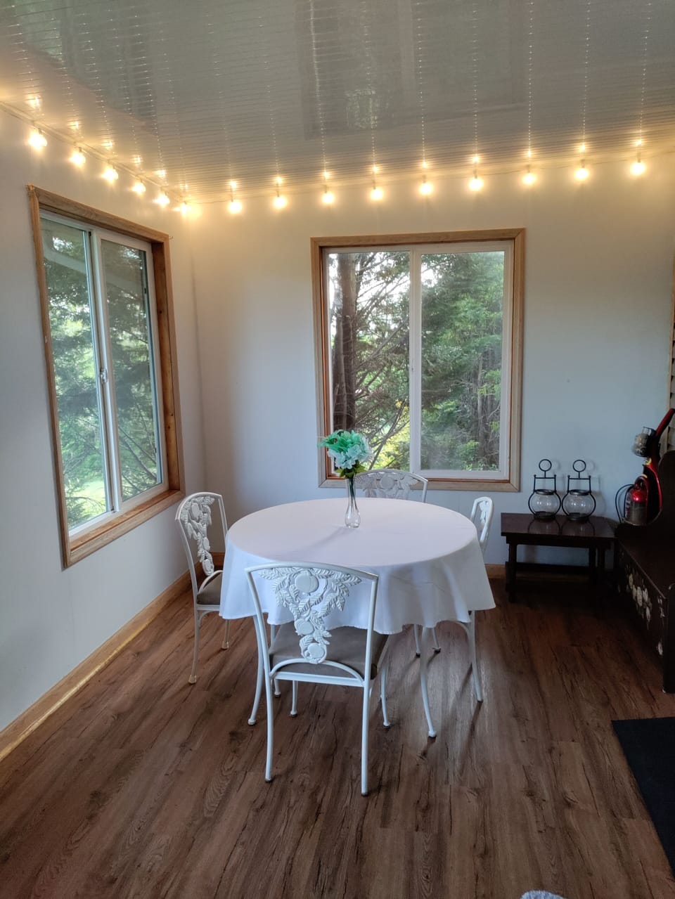 Table for four in sun room
