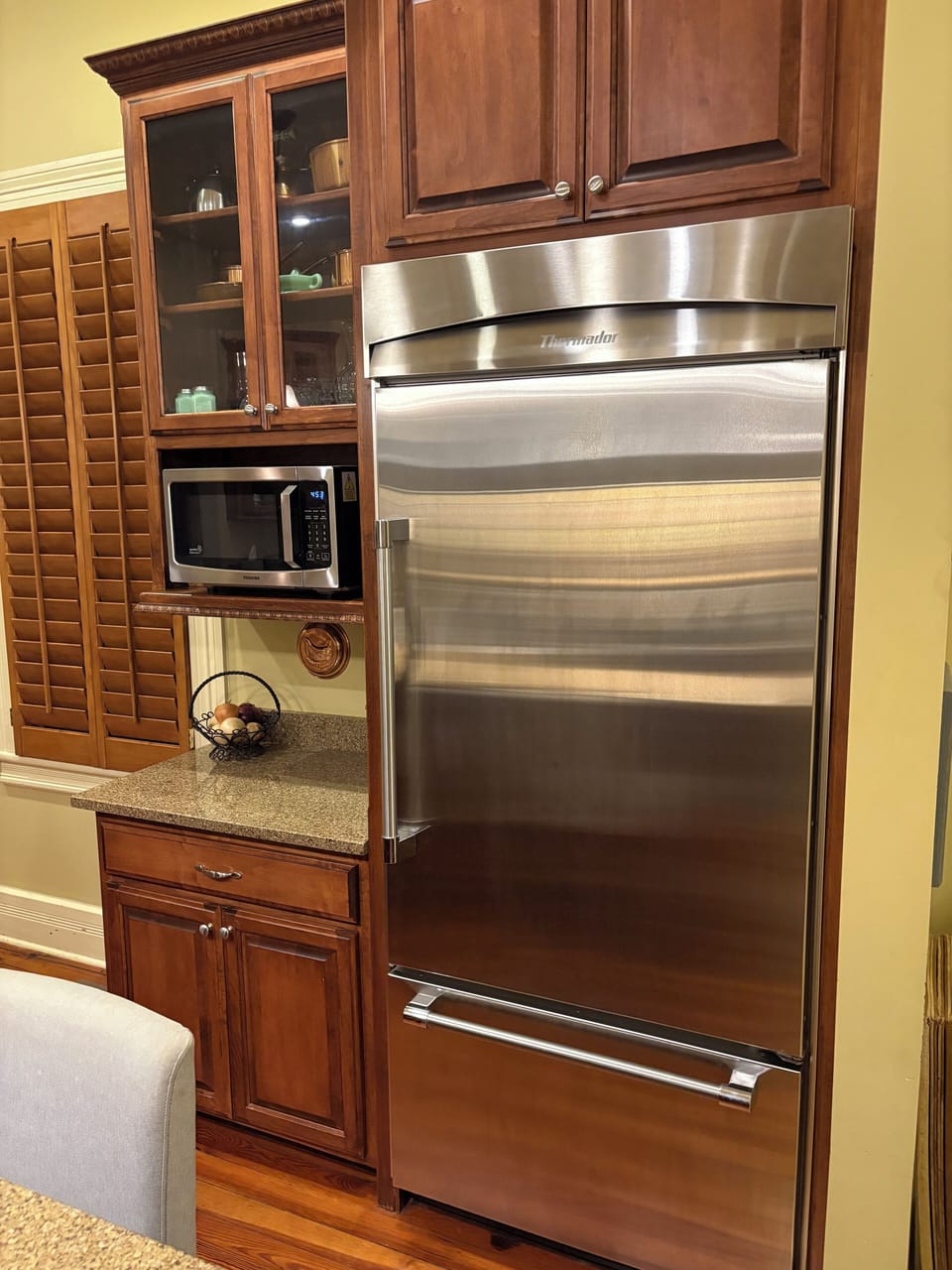 Large refrigerator and microwave