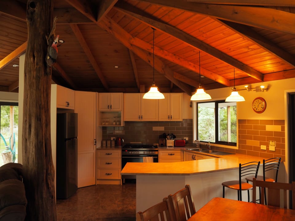 Well-equipped country-style kitchen