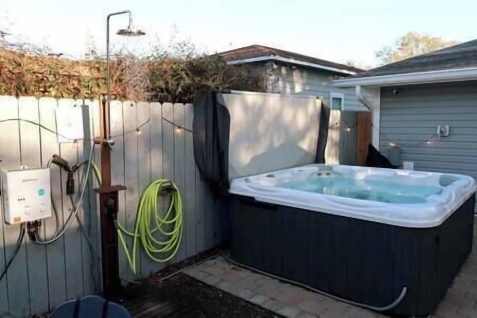 Outdoor shower to rinse off! (disconnected during winter months)