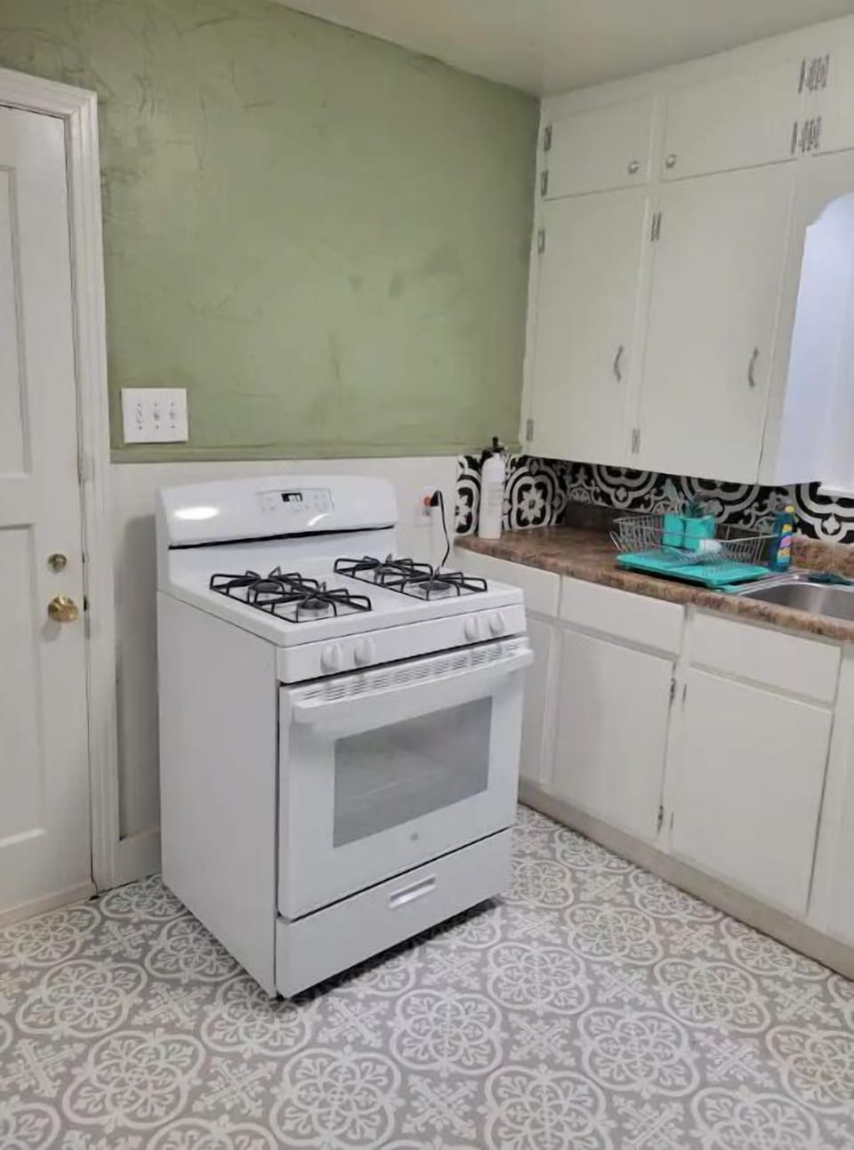 New gas stove in the kitchen
