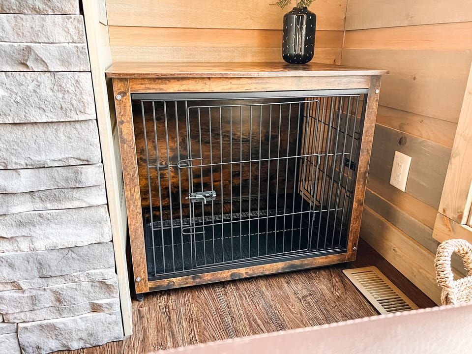 Dog crate for our fur guests 