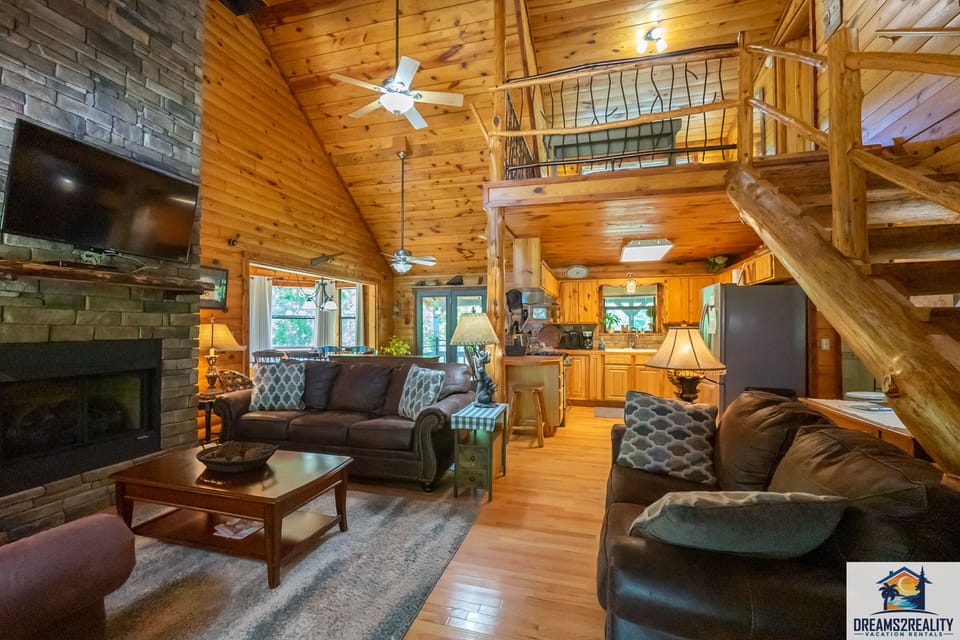Living area and view of Loft