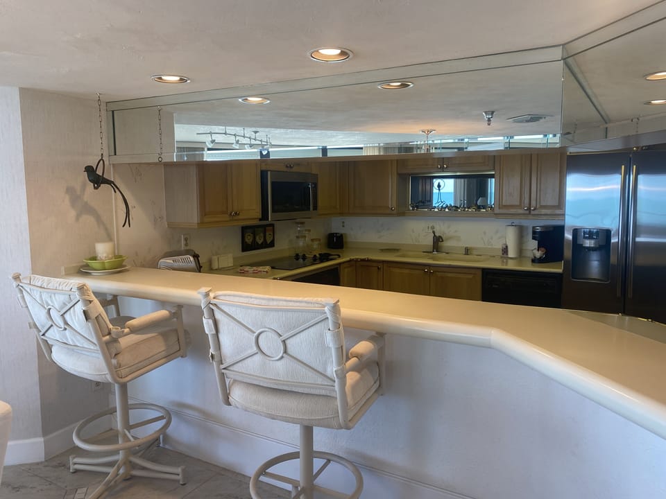 Breakfast bar with additional seating.