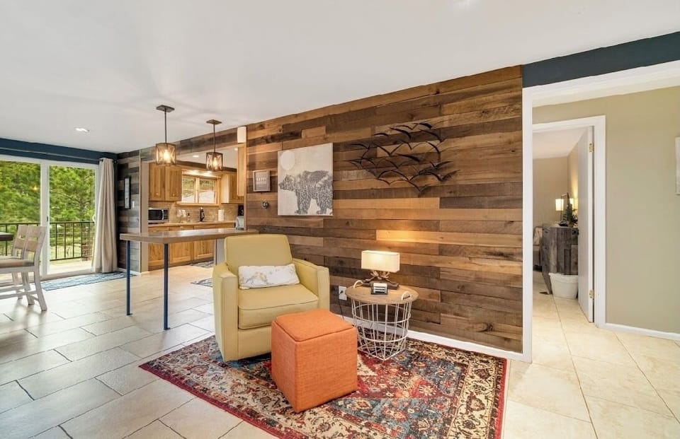 Sweet reading nook off of kitchen and tv room