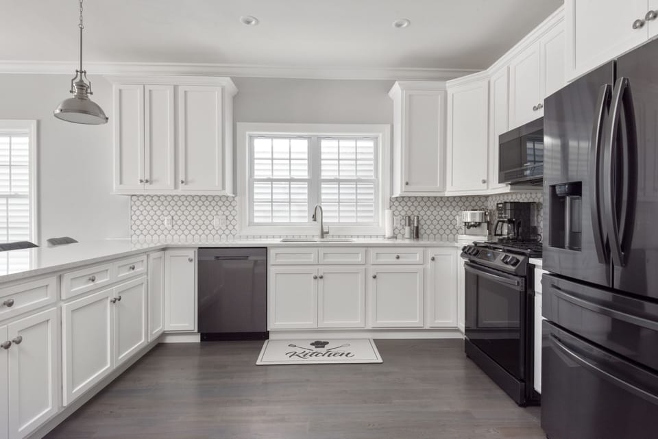 Kitchen with Black Stainless Steel Appliances