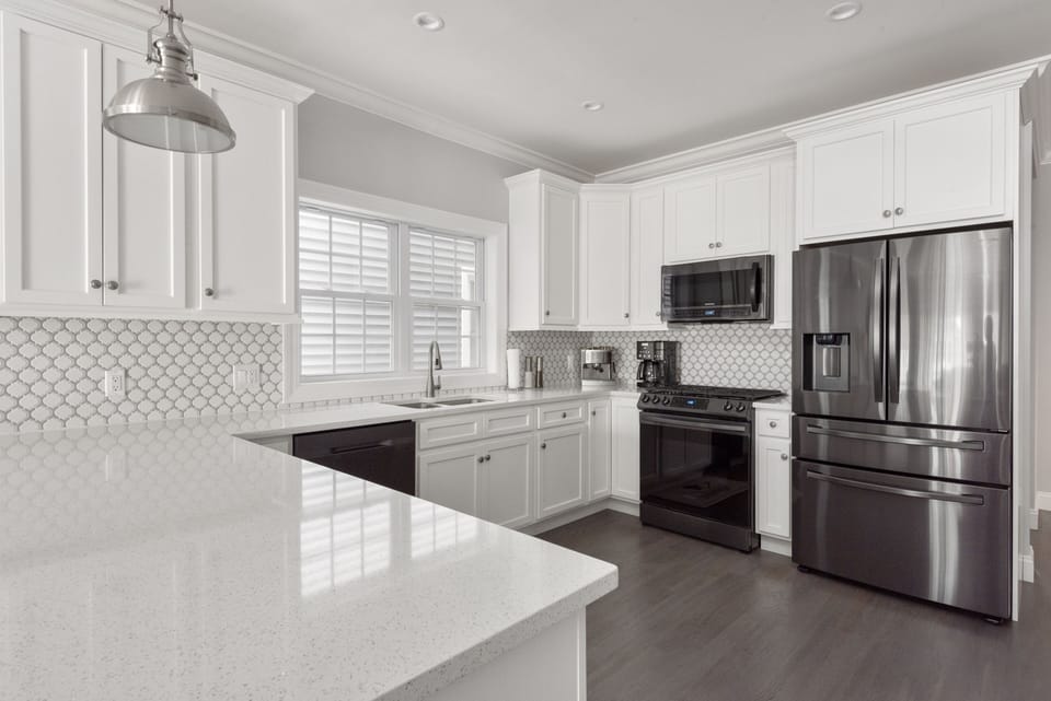 Kitchen with Black Stainless Steel Appliances
