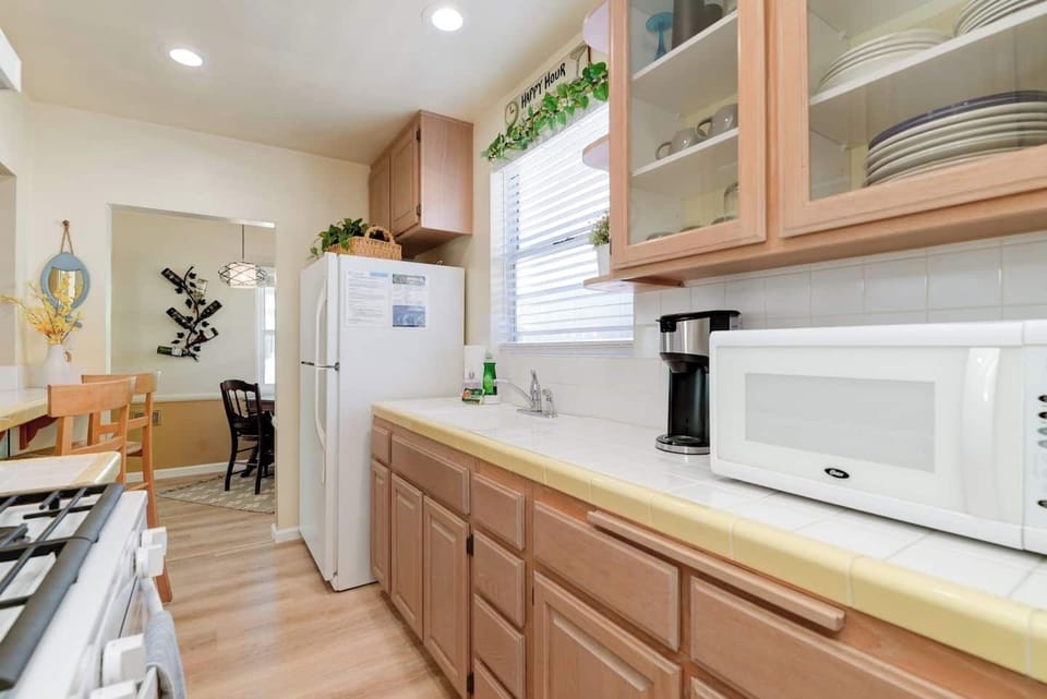 Kitchen - Coffee maker and microwave included.
