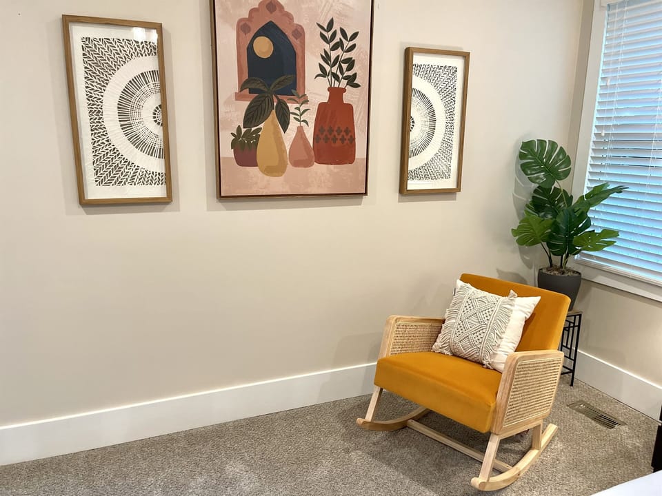 Enjoy this peaceful sitting area in the master bedroom.