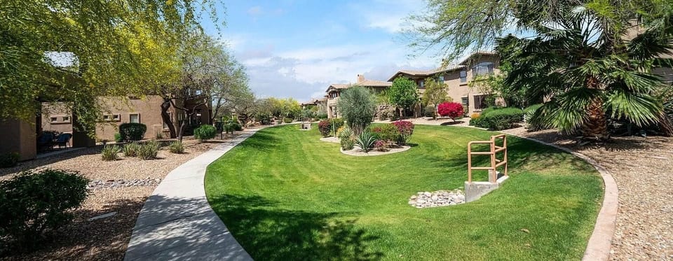 View from the private patio and walkway to the pool