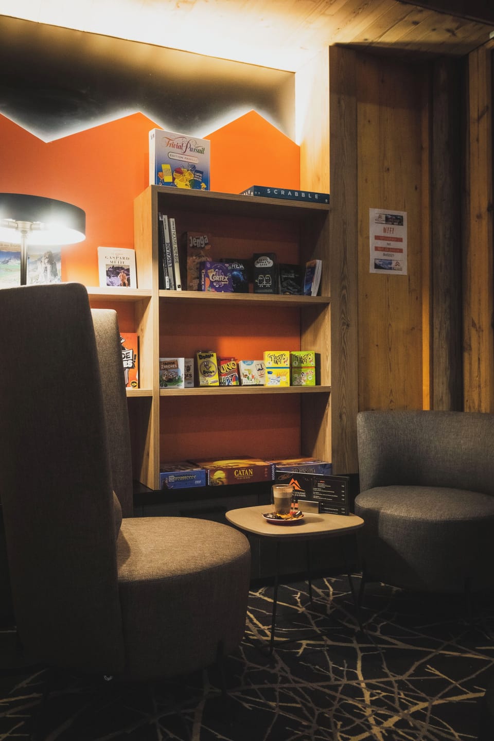 Relax in the comfortable lounge.