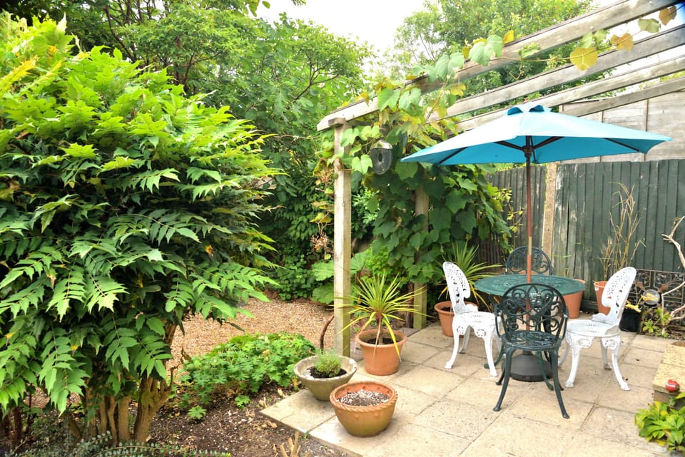 Patio area with outdoor garden furniture 