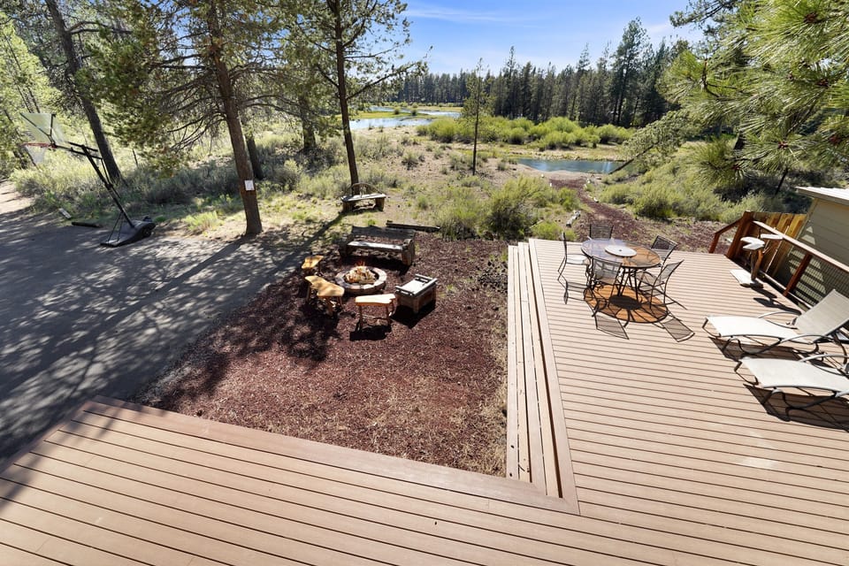 Massive deck with river views and direct access to trails and outdoor recreation