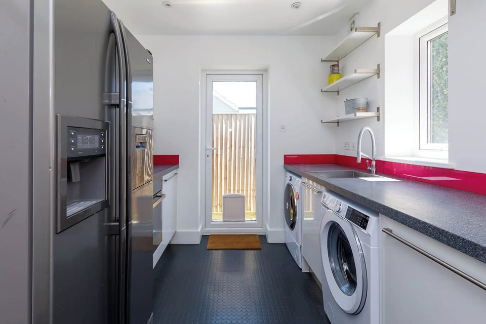 The washing machine and tumble dryer will come in handy, especially during extended stays