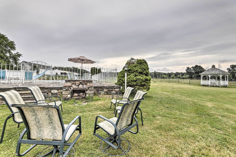 Outdoor Fireplace w/ Seating | Private Pool (Seasonal) | Spacious Yard