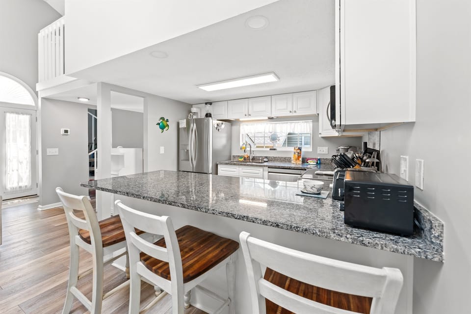 Extra seating at the breakfast bar