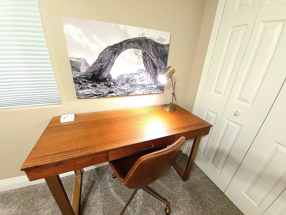 Full-size desk in master