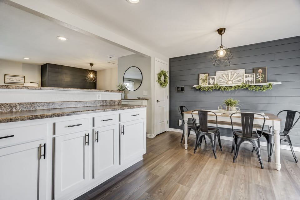 Fully equipped kitchen with plenty of counter space and storage.