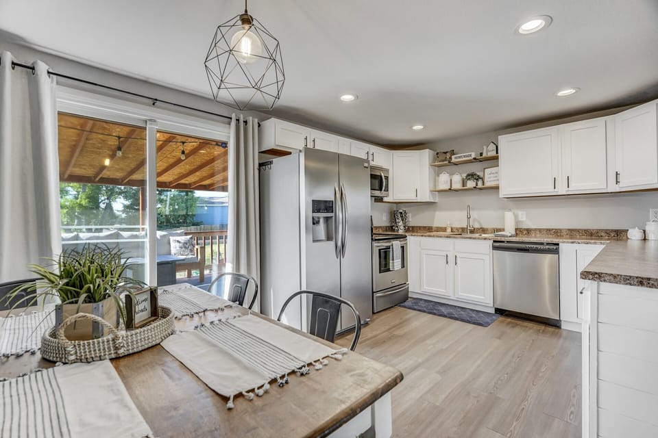 Fully equipped kitchen with plenty of counter space and storage.