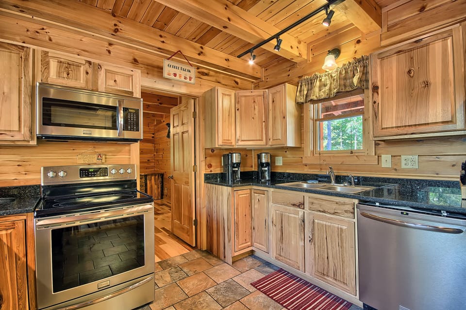 Closeup of Full Kitchen, with Bedroom 3 beyond
