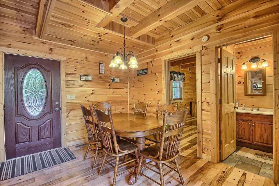 Closeup of Dining Area and Main Entrance