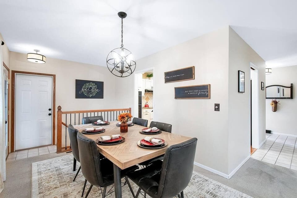 Dining Room with Modern Table and Very comfortable chairs