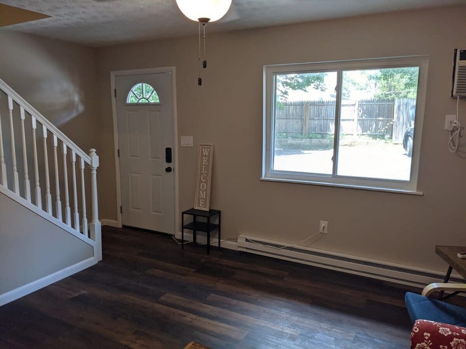 Living room looking back at the front door