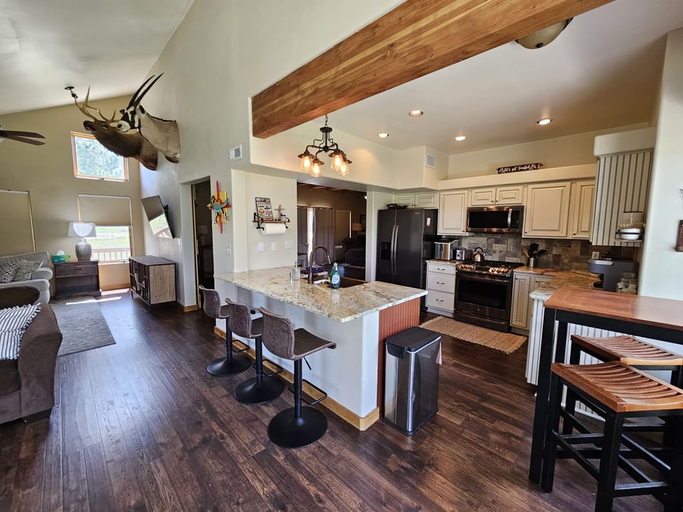 The kitchen opens up into the living area for great socializing