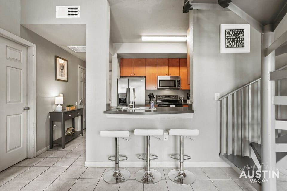 Bar seating at the kitchen