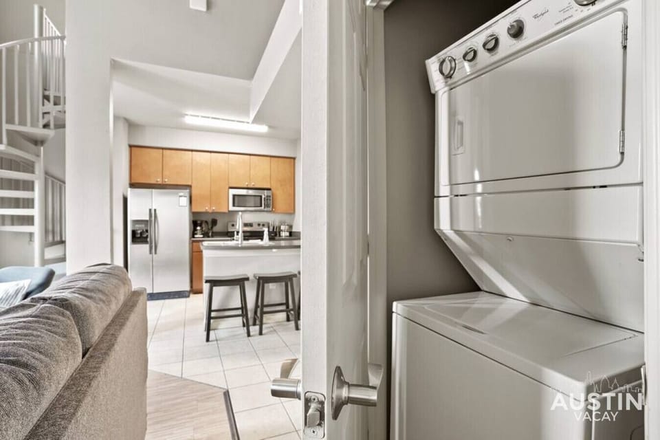 Stacked washer and dryer