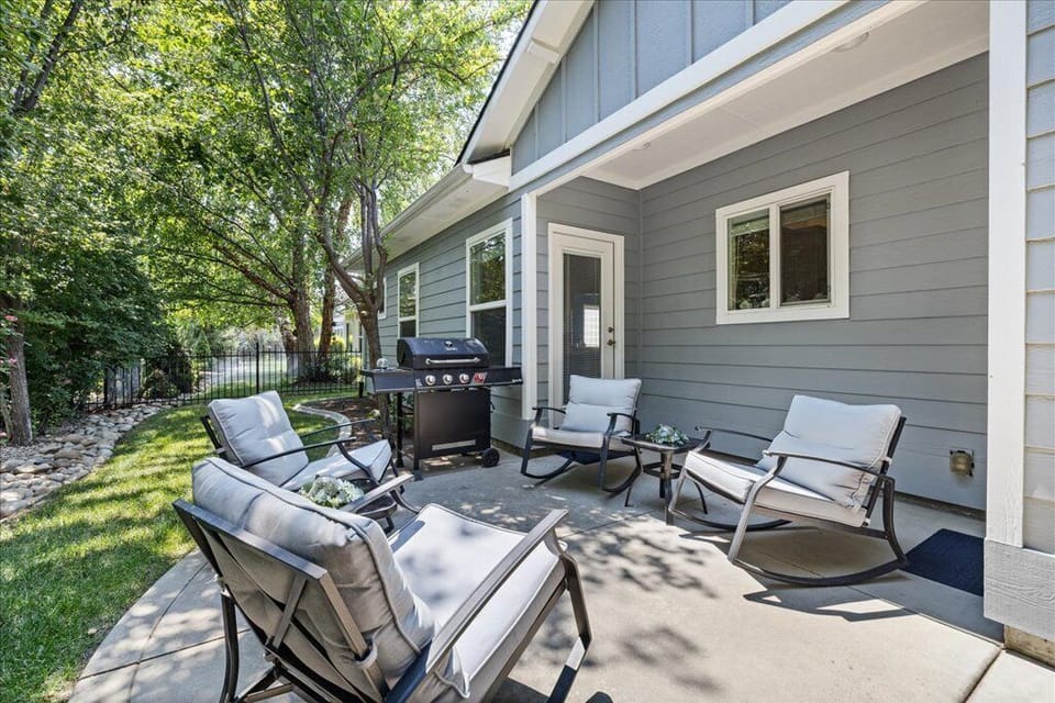 Back patio and gas BBQ