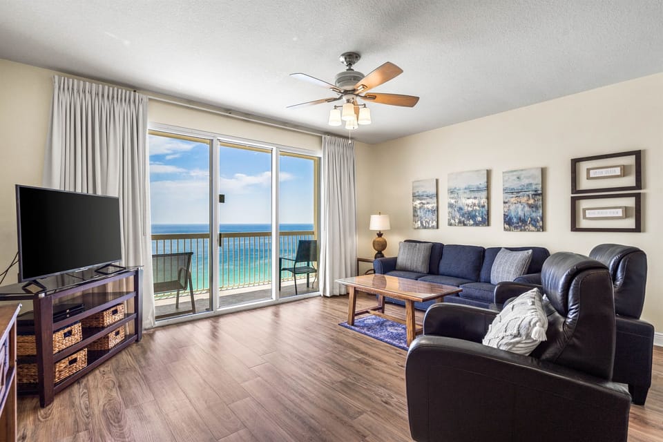 Gulf-front living room