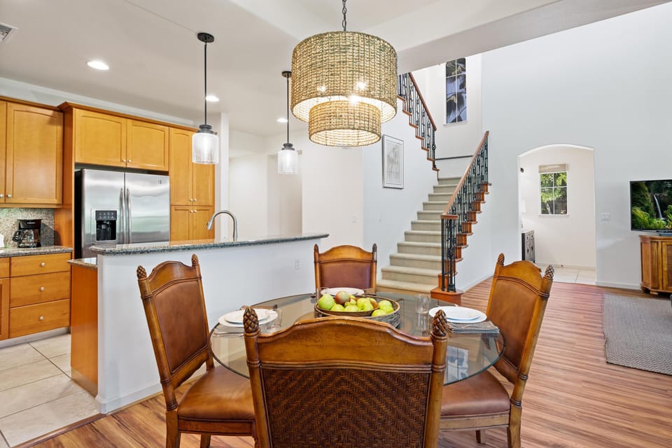 Enjoy seamless access to the kitchen, dining, and living space