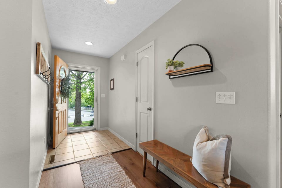 Lots of entryway space for hanging bags and coats!