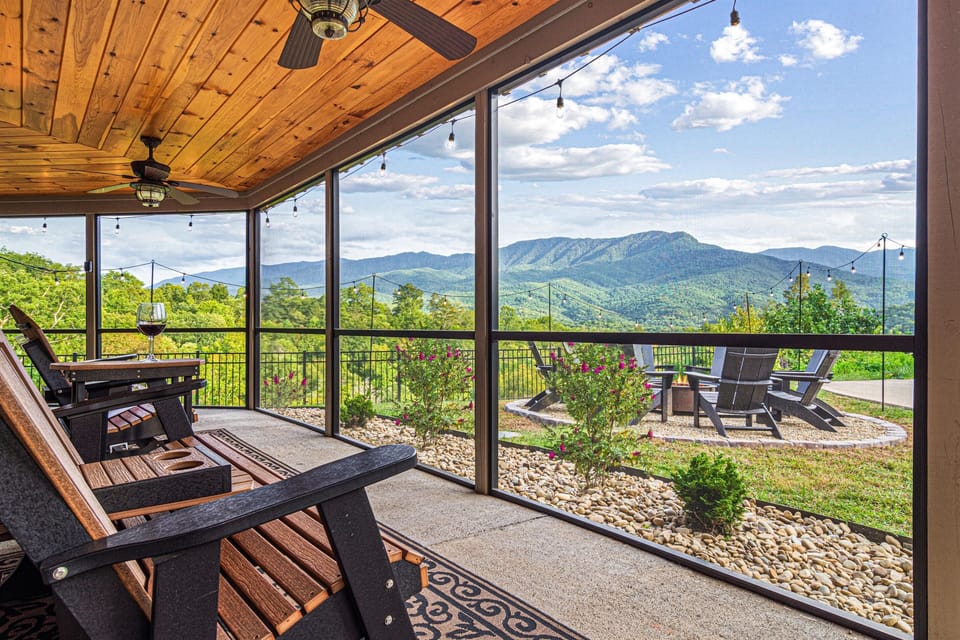 Savor the serenity as you unwind on the screened porch.  The panoramic views extend before you, creating a tranquil haven that invites you to linger, breathe in the fresh mountain air, and appreciate the ever-changing tapestry of nature.
