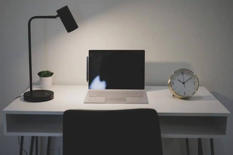 Dedicated work area. Laptop not included.