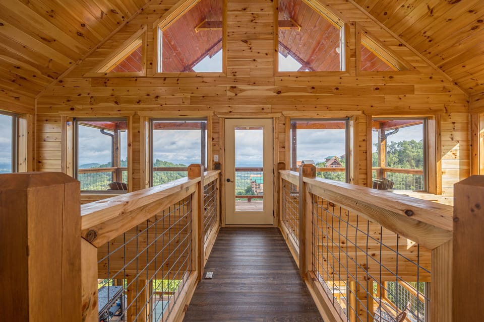 Loft hallway to upstairs balcony with amazing views!