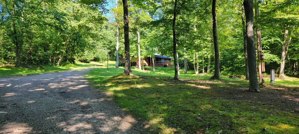 Large driveway & entrance.