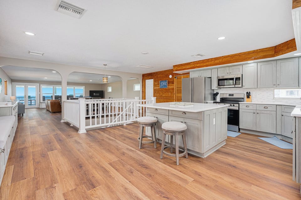 Cooking with an oceanfront view!