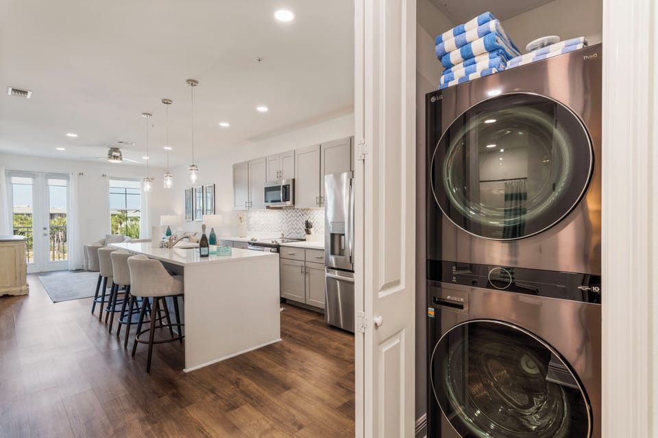 Convenient laundry space.