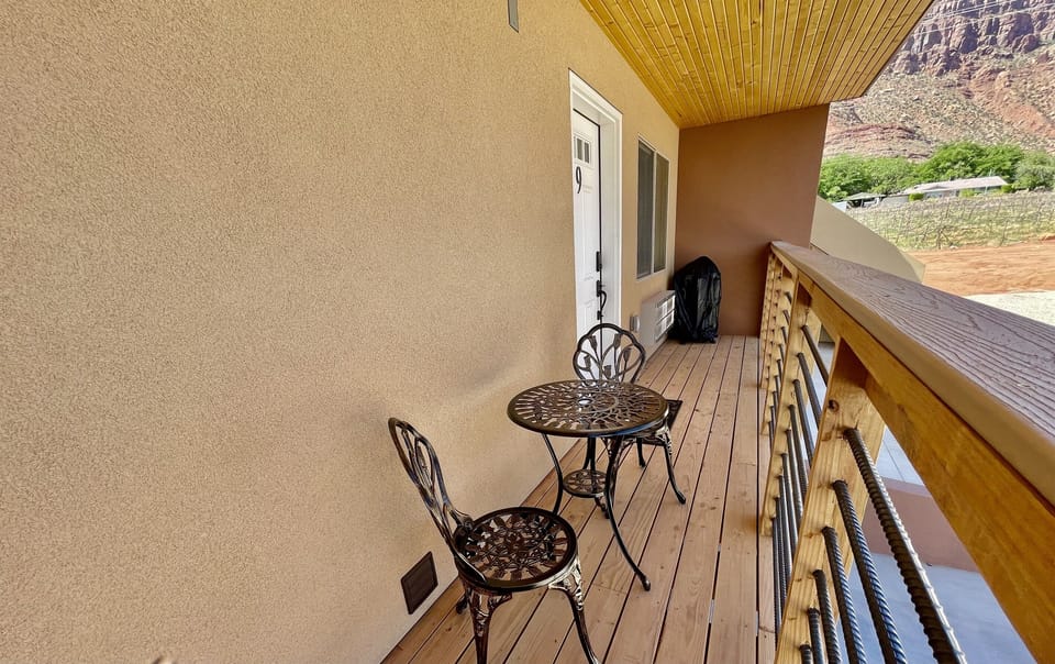 Covered Balcony with Electric Patio Grill