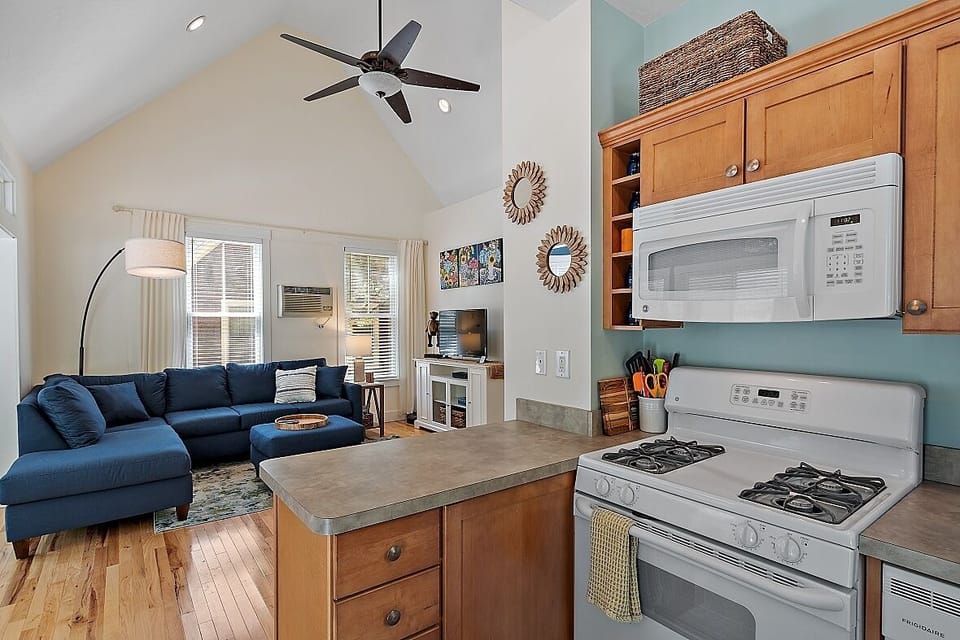 Breakfast bar for morning cereal or layout afternoon appetizers and snacks