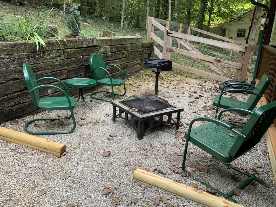 Fire pit 
Charcoal grill not available
