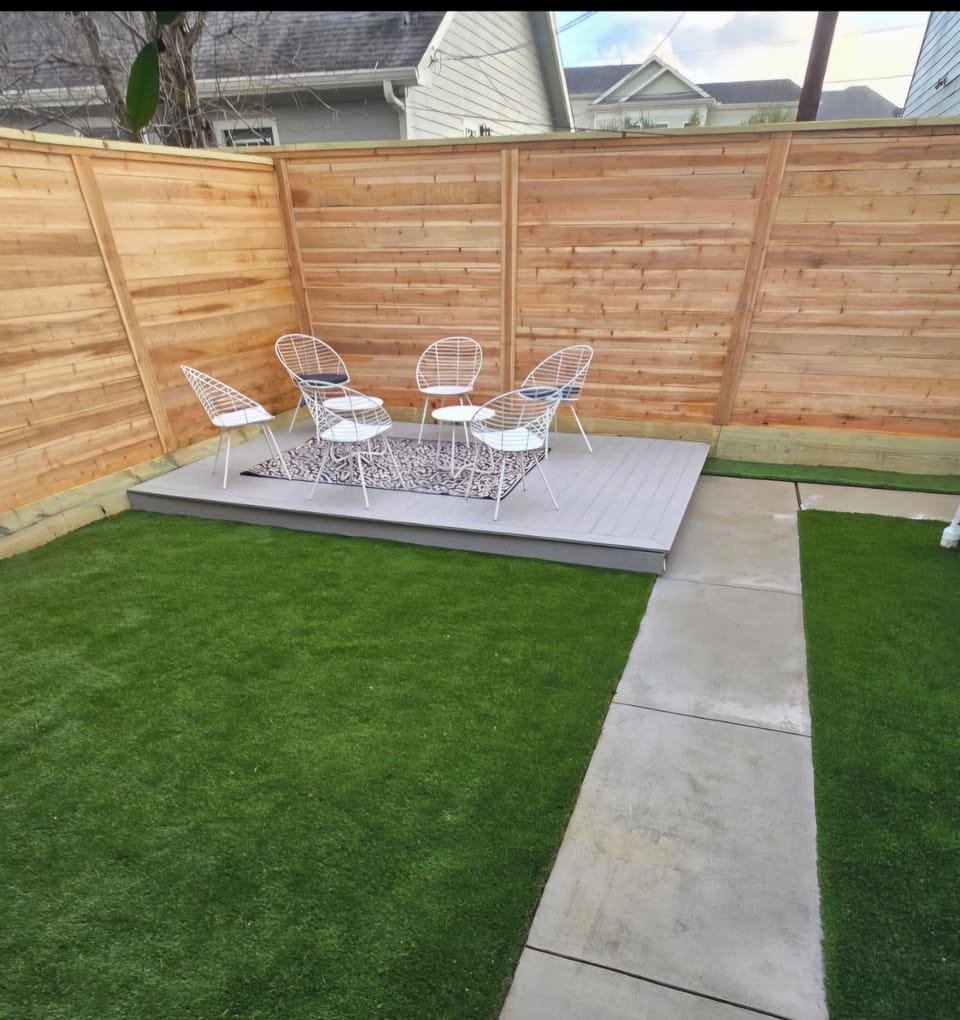 Your little exclusive and private back yard with deck. 