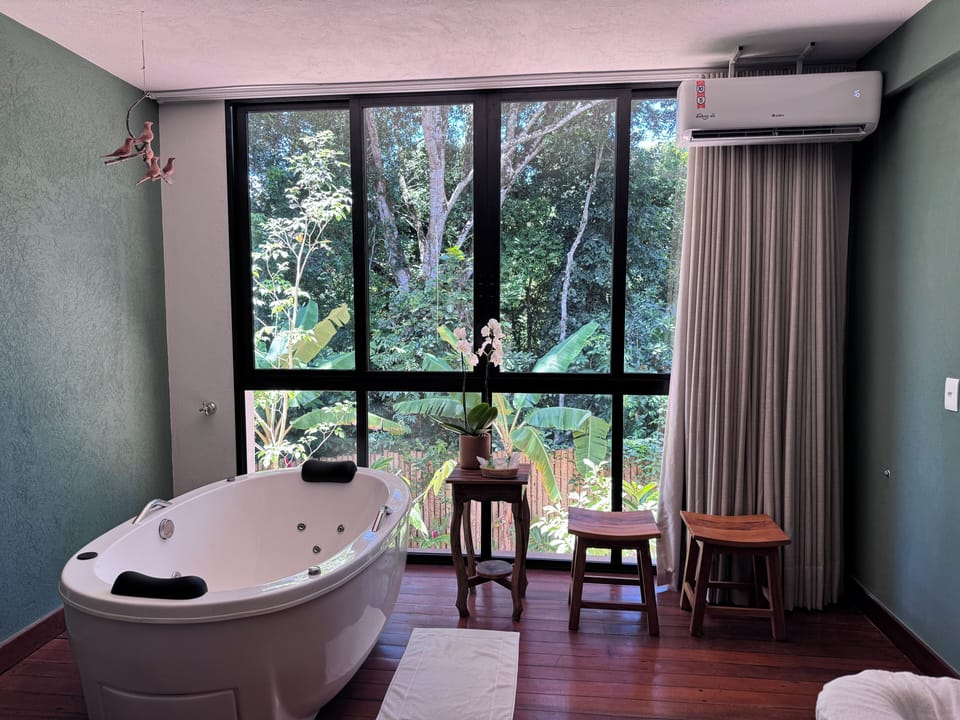 Hot tub, body treatments, deep-tissue massages, body wraps, body scrubs